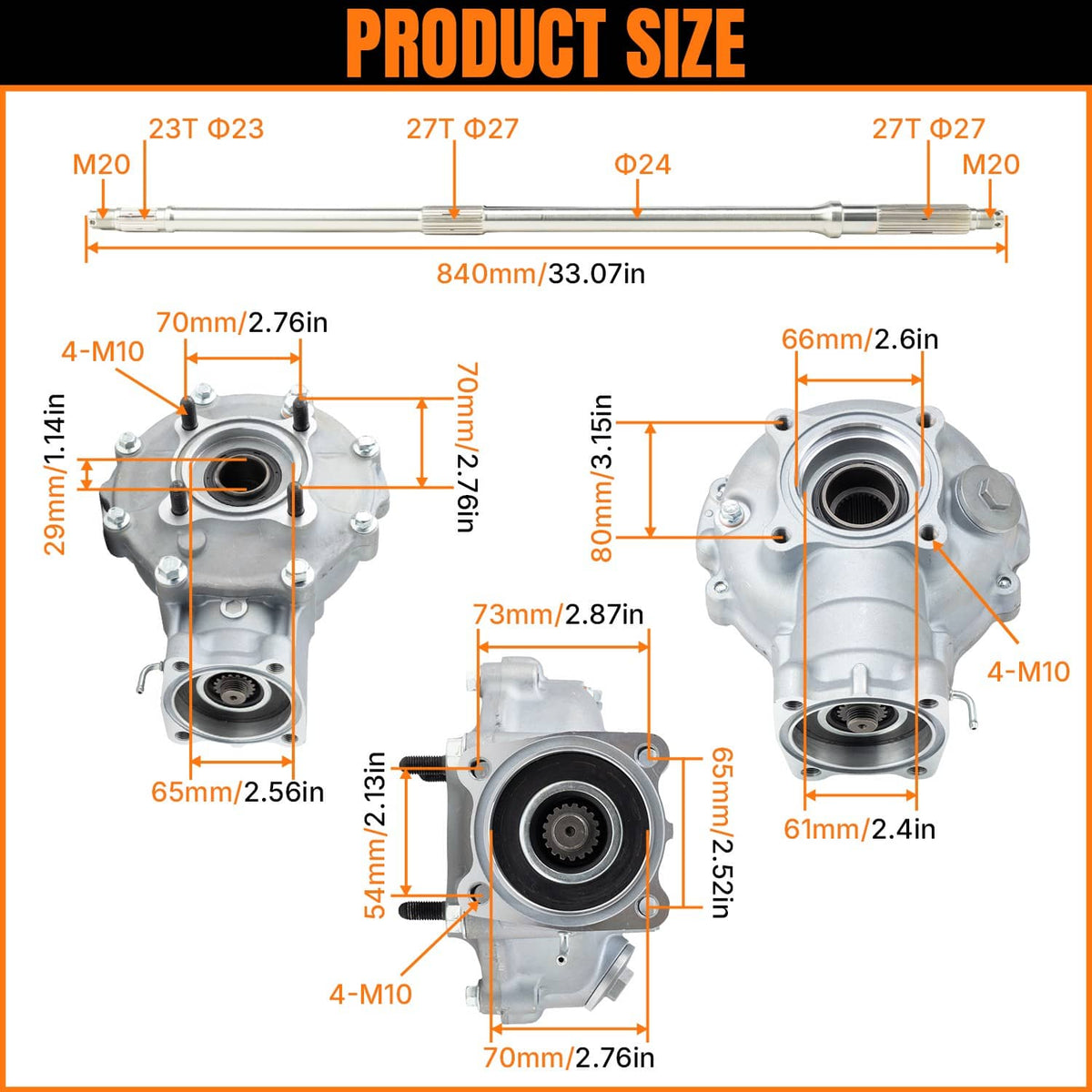 Bethesda Industrial Rear Differential & Axle Set For Honda Rancher 350 TRX350FM 4x4 ES 2000-2006