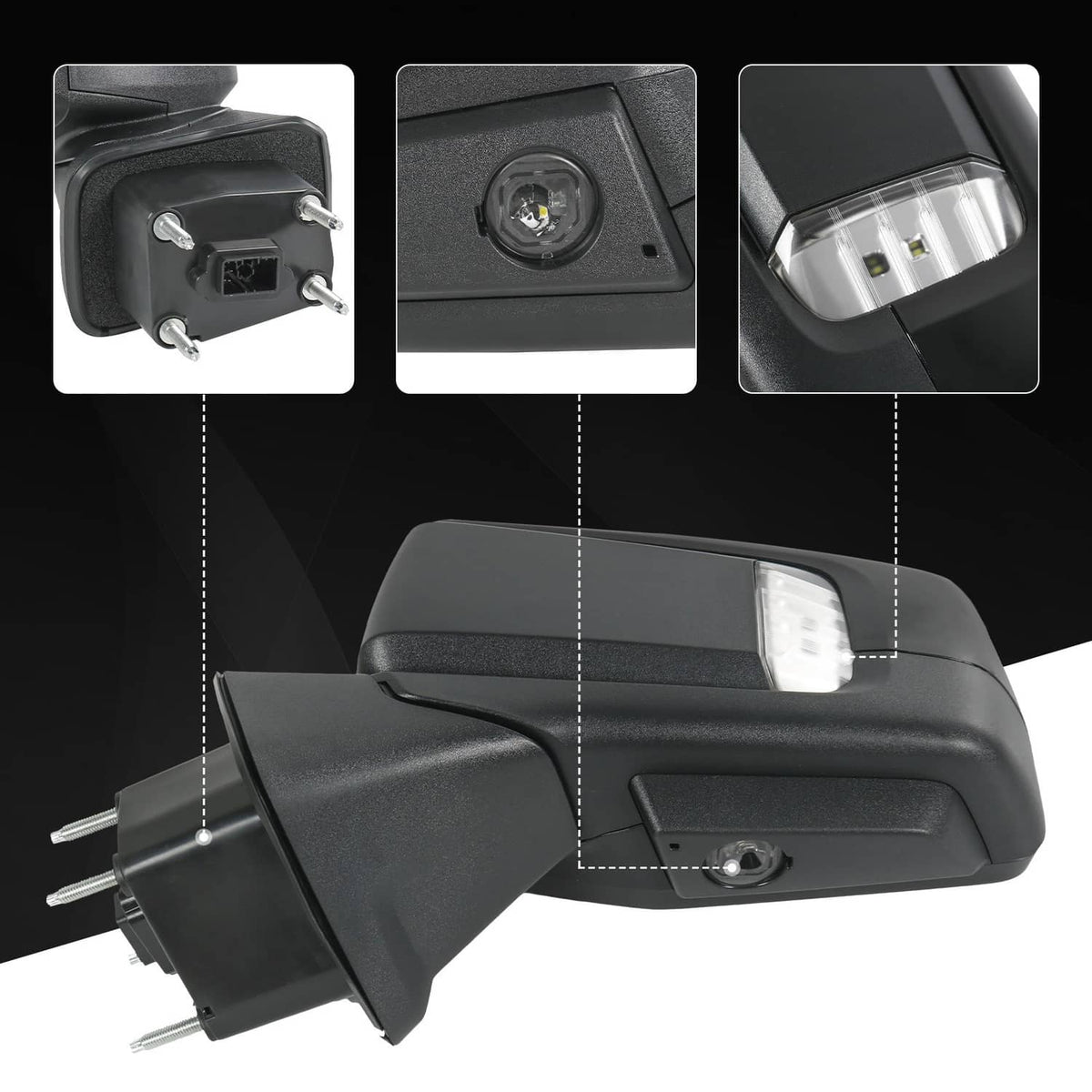 Bethesda Industrial Left Driver Side Mirror Power Heated+Puddle+BSD For 2019-2024 Silverado 1500