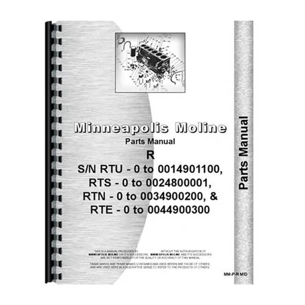 Bethesda Industrial Parts Manual fits Minneapolis Moline RTN RTU