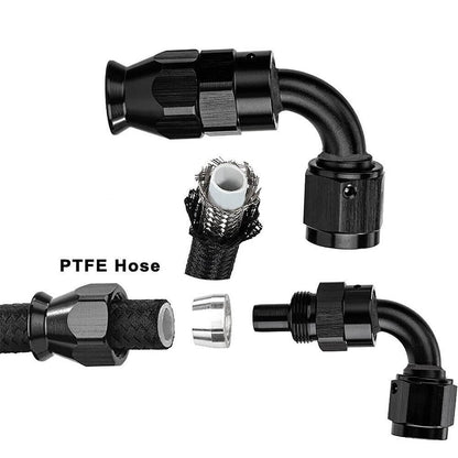 Bethesda Industrial 20FT 6AN 3/8" E85 PTFE LS Swap EFI Fuel Line Fitting Nylon Braided Fuel Kit New