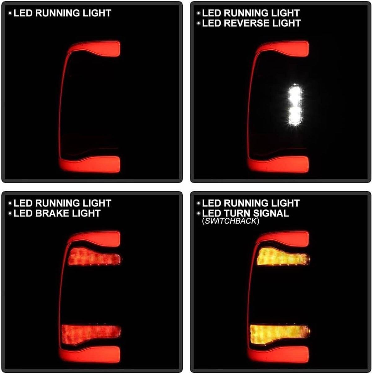 Bethesda Industrial 2x Black Bezel LED Tail Lights w/Blind Spot For 2019-2024 Dodge RAM 2500 3500