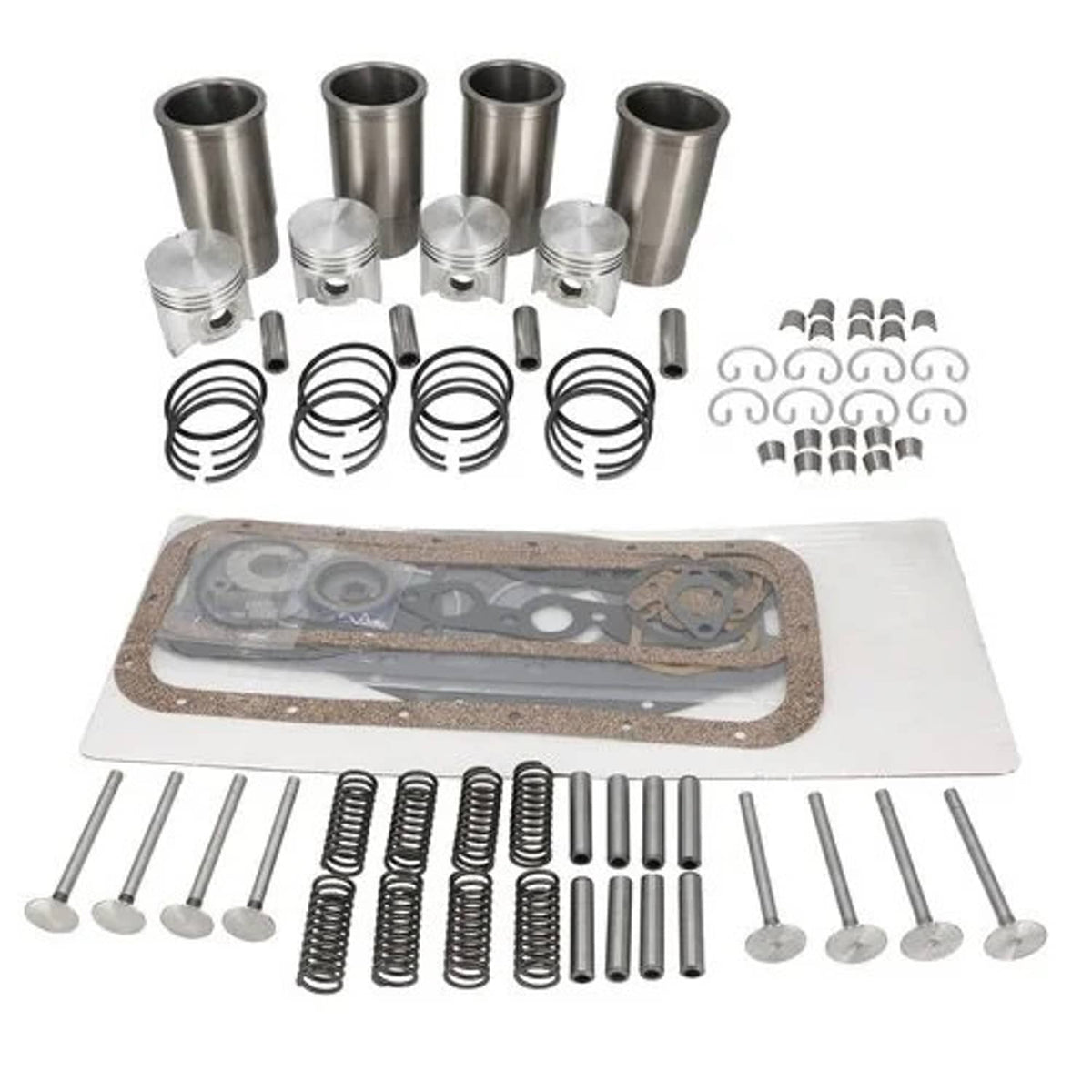 Bethesda Industrial Engine Rebuild Kit with Valve Train - Less Bearings Flat Head Pistons