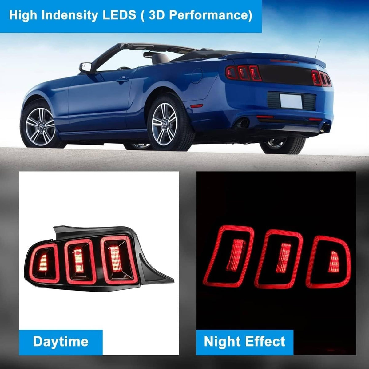 Bethesda Industrial For 2010-2014 Ford Mustang Full LED w/ Sequential Tail Lights Black Brake Lamps