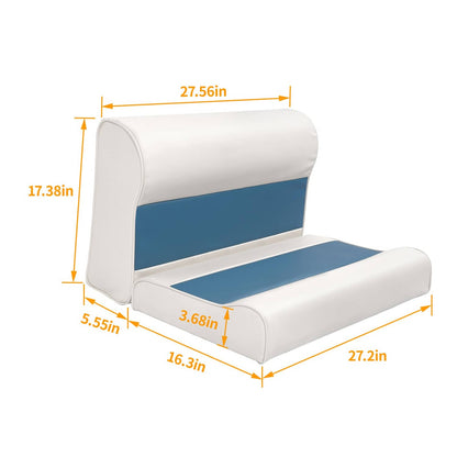 Bethesda Industrial #8WD95-1B-204 28" Pontoon Bench Seat Cushion Set Navy/White/Blue