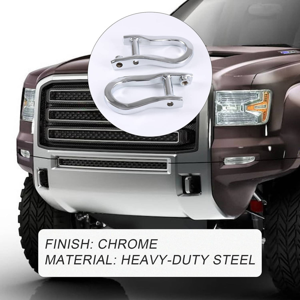 Bethesda Industrial Chrome Tow Hooks Kit For GM Chevrolet Silverado Sierra 1500 2007-2019 84072462