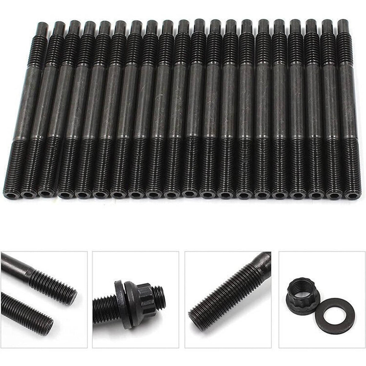 Bethesda Industrial Black Cylinder Head Stud Kit For 97-03 Chevy LS1 LQ9 LS6 4.8L 5.3L 6.0L Engines