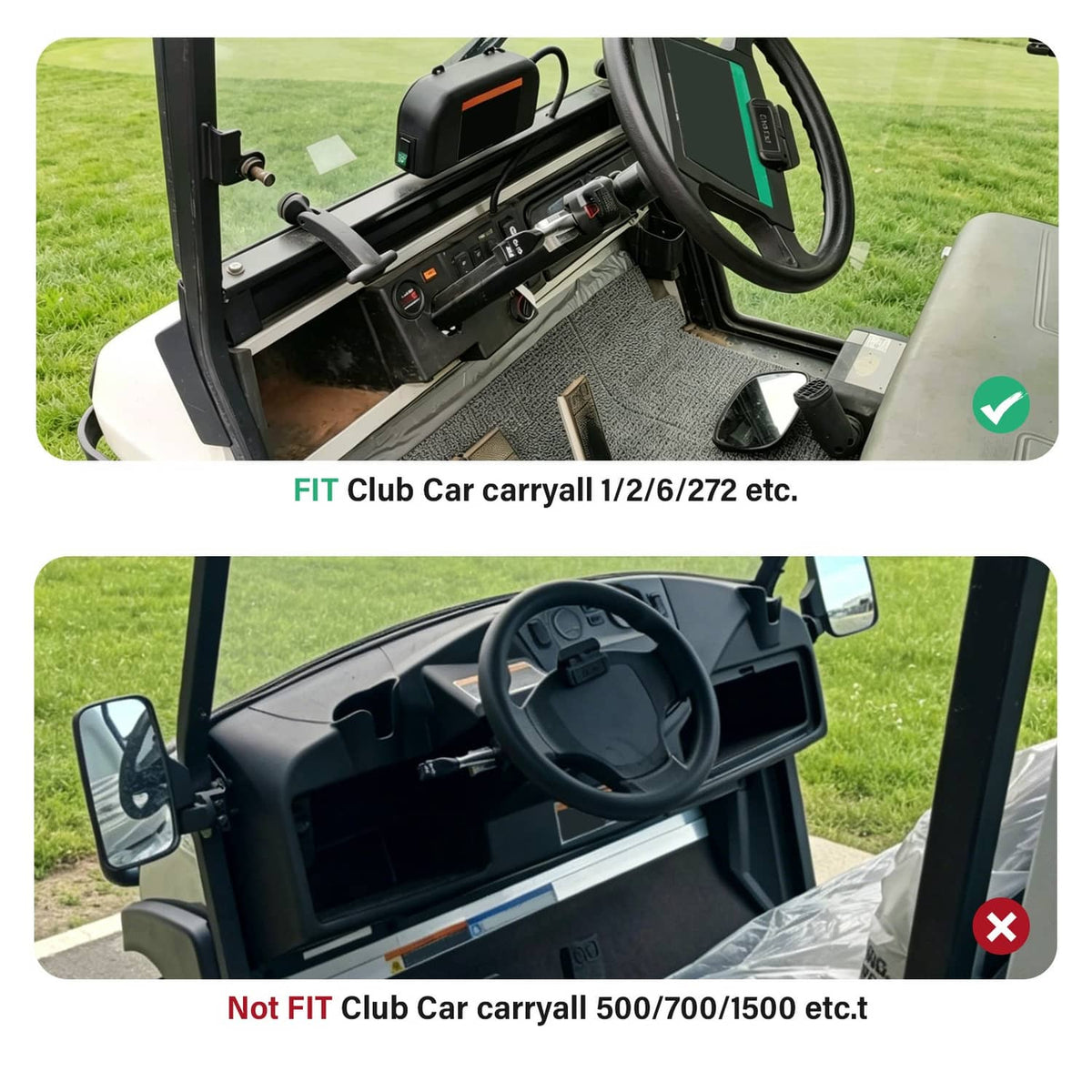 Bethesda Industrial For Club Car DS 1982-UP Golf Cart Carbon Style Dash DashBoard Cover Cup Holders