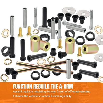 Bethesda Industrial Rear Left & Right A-Arm Bushing Shafts Blots Kit for 03-10 Polaris Sportsman 500