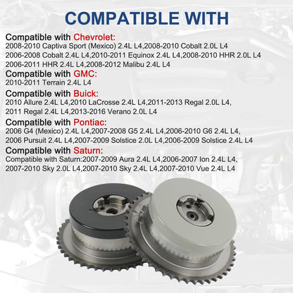 Bethesda Industrial 1 Pair Cam Phaser Variable Valve Timing Actuator fit for GMC Terrain Buick 2.4L