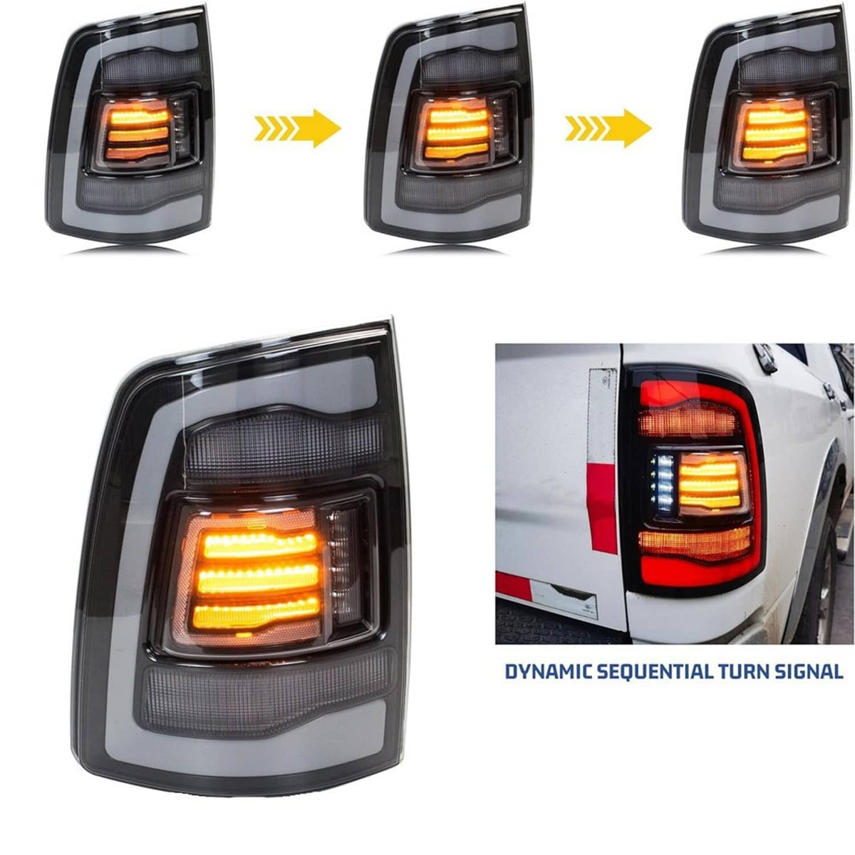 Bethesda Industrial Pair LED Tail Light for 09-18 Dodge Ram 1500 2500 3500 Rear Light Clear Lens New