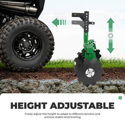 Bethesda Industrial Disc Harrow Plow 35" For ATVs UTVs Garden Tractors 2" Receiver Hitch W/ 8 Blades
