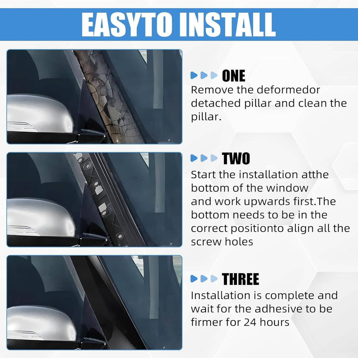 Bethesda Industrial New Front Windshield Post Trim Right +Left Side for Mini Cooper R50 R52 R53
