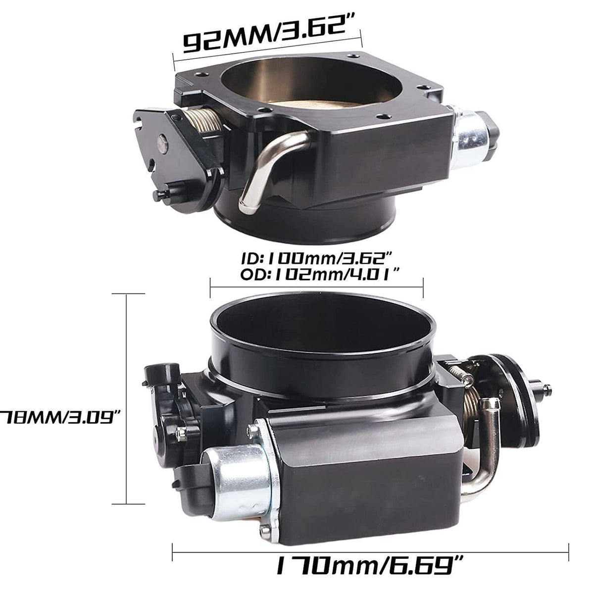 Bethesda Industrial LS 92MM Throttle Body with Position Sensors TPS IAC & Throttle Gas Cable Kit