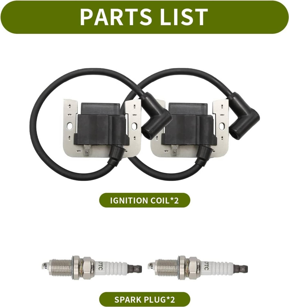 Bethesda Industrial For Kohler CH25 CV730 CH740 Ignition Coils w/Spark Plugs 24 584 01-S 24 584 45-S