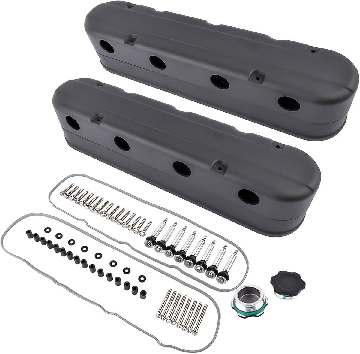 Bethesda Industrial Valve Covers with Coil Mounts w/Covers for Chevy LS LS1 LS2 LS3 LS6 LS7 Aluminum