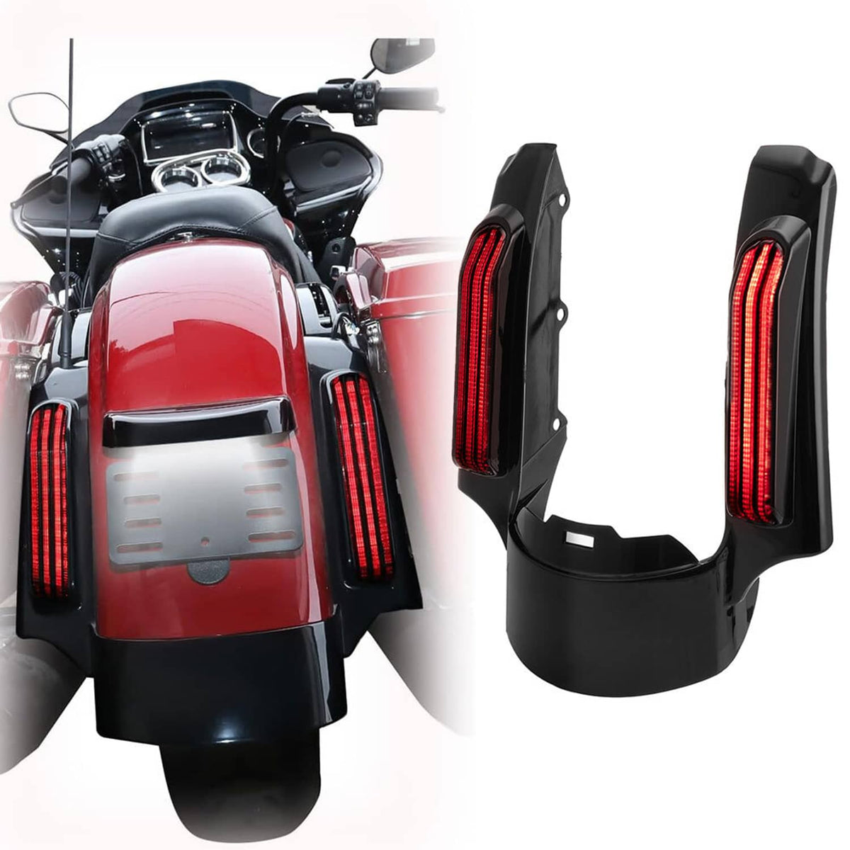 Bethesda Industrial ABS Rear Fender Fascia LED Running Light For Harley Electra Road Glide FLH 2014+