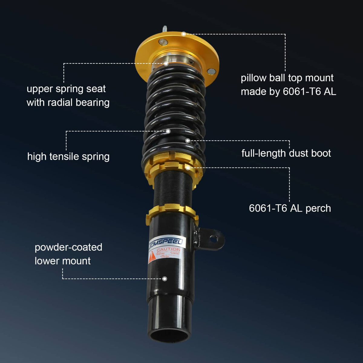 Bethesda Industrial Coilovers Suspension Kit For 2006-2013 BMW 3-Series E90 E91 E92 Adj Height