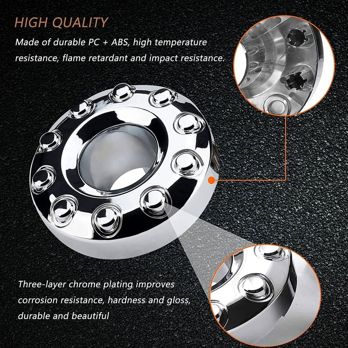 Bethesda Industrial 2Pcs Wheel Center Hub Caps Dually 10 Lug For 2005-2017 Ford F450 F550 Super Duty