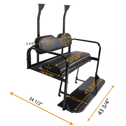 Bethesda Industrial Rear Flip Seat Back Seat Kit For Club Car PRECEDENT/TEMPO Golf Cart w/ Grab Bar