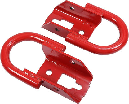 Bethesda Industrial Red 2 Pcs Towing Hooks FL3Z17N808A w/ Hardware Front For 2009-2019 Ford F150
