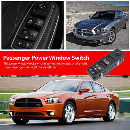 Bethesda Industrial New Front Driver Side Window Switch For 2016-2018 Ram 1500 2500 56046823AE Black