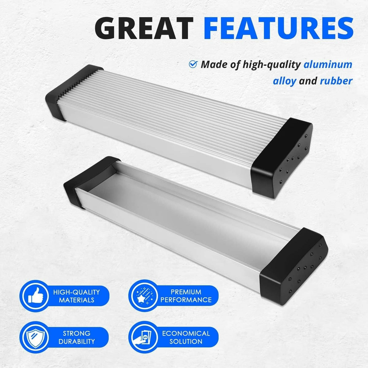 Bethesda Industrial Aluminum Boat Trailer Square Fender Mount and Step Pad Bolt On Brackets