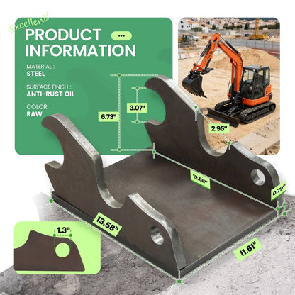 Bethesda Industrial W/Plate Quick Attach Brackets Bucket Ears For Kubota KX040 U35 KX71 KX91 KX121