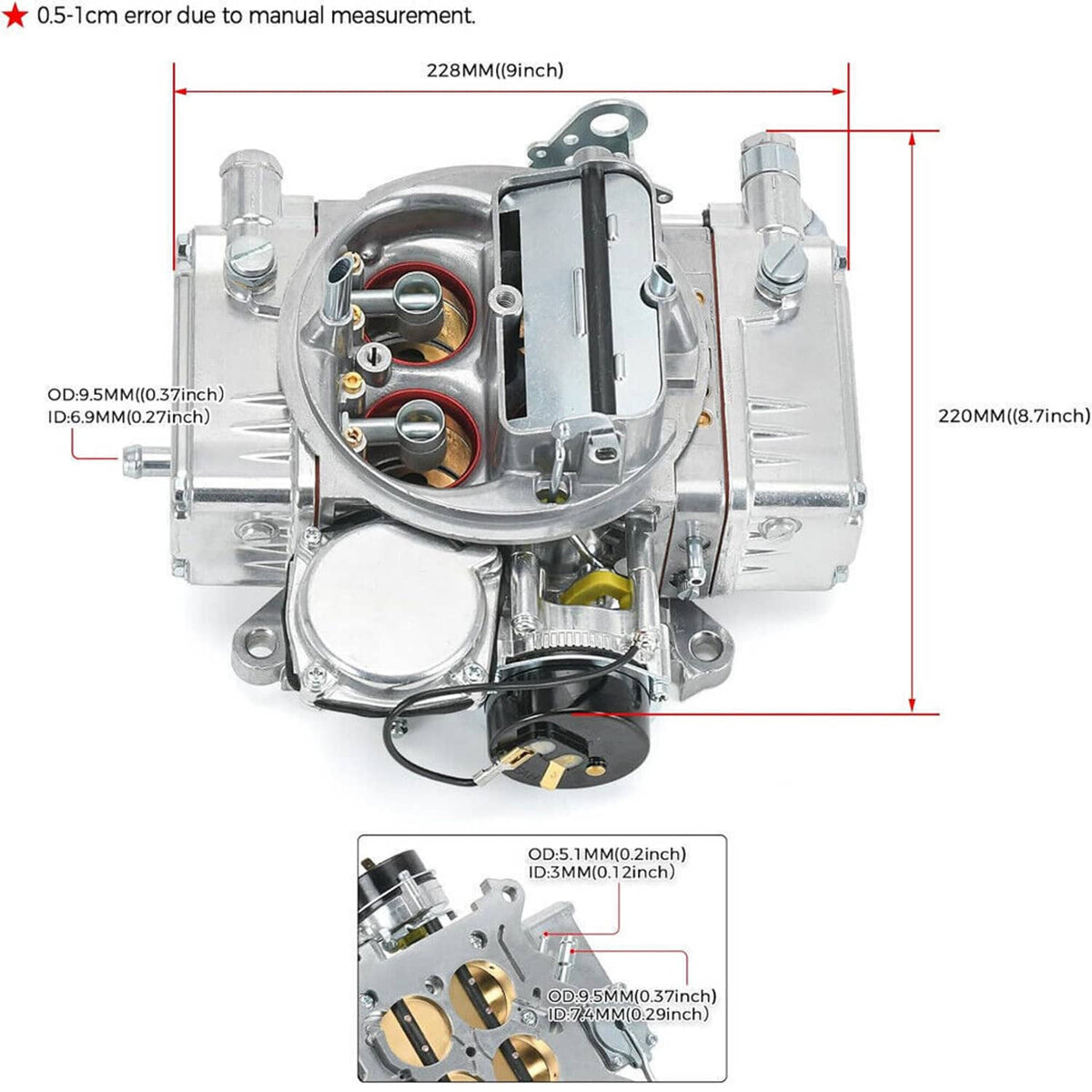 Bethesda Industrial 4 Barrel Carburetor Street Warrior 0-80457S for Holley 4160 Performance 600 CFM