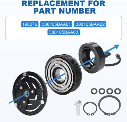 Bethesda Industrial AC Compressor Clutch 12V Kit w/7-Groove for Honda Civic 2016 2017-2021 L4 2.0L