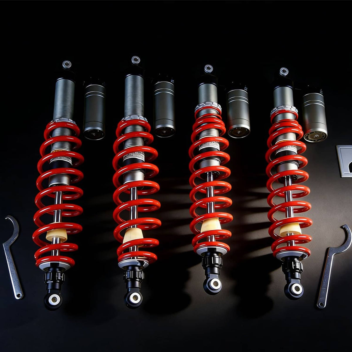 Bethesda Industrial STAGE 5 FRONT & REAR SHOCK ABSORBERS FOR 2009-14 POLARIS RZR 800 S ADJUSTABLE