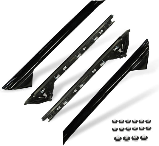 Bethesda Industrial 2 Pairs Left Right Side Windshield A-Pillar Molding Trim for 11-19 Ford Explorer