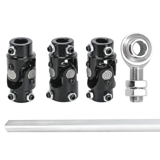 Bethesda Industrial Black Steering Box U Joint 36" Steel Steering Shaft & 3/4" Support Bearing GM