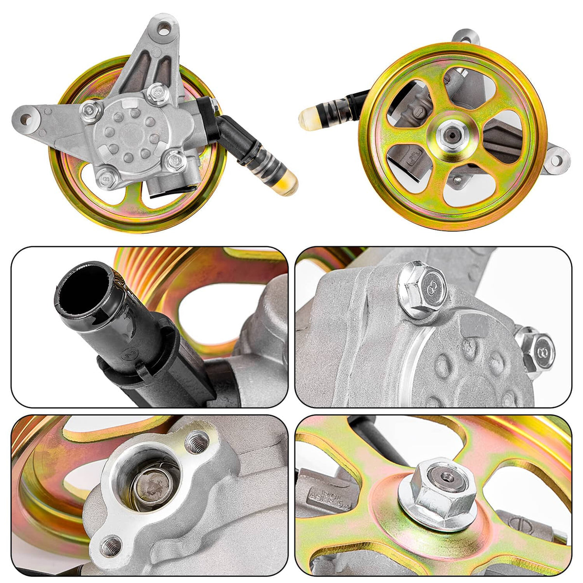 Bethesda Industrial Power Steering Pump w/Pulley For 2004-08 Acura TL 3.2L/ 2005-08 Honda Pilot 3.5L