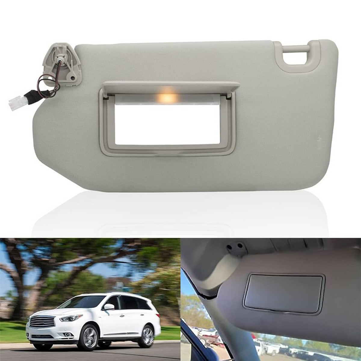 Bethesda Industrial New Left Driver Gray Sun Visor w/ Lamp 96401-9PB0A for 2013-18 Nissan Pathfinder