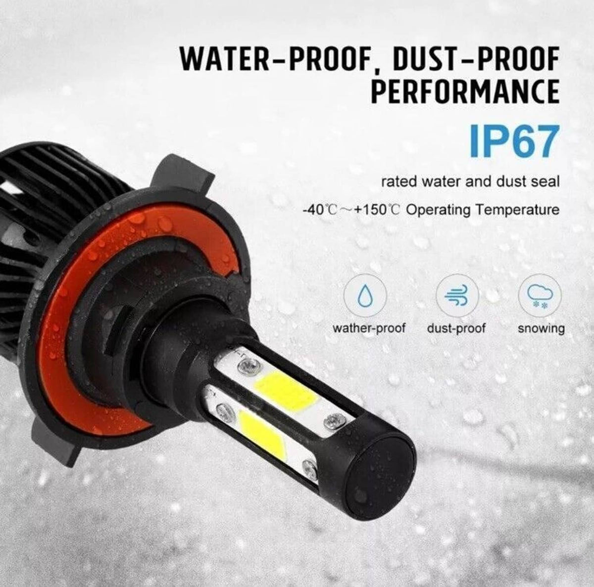 Bethesda Industrial 4-Sides H13 9008 LED Headlight Bulb for 2004-2014 Ford F-150 High Low Beam 6000K