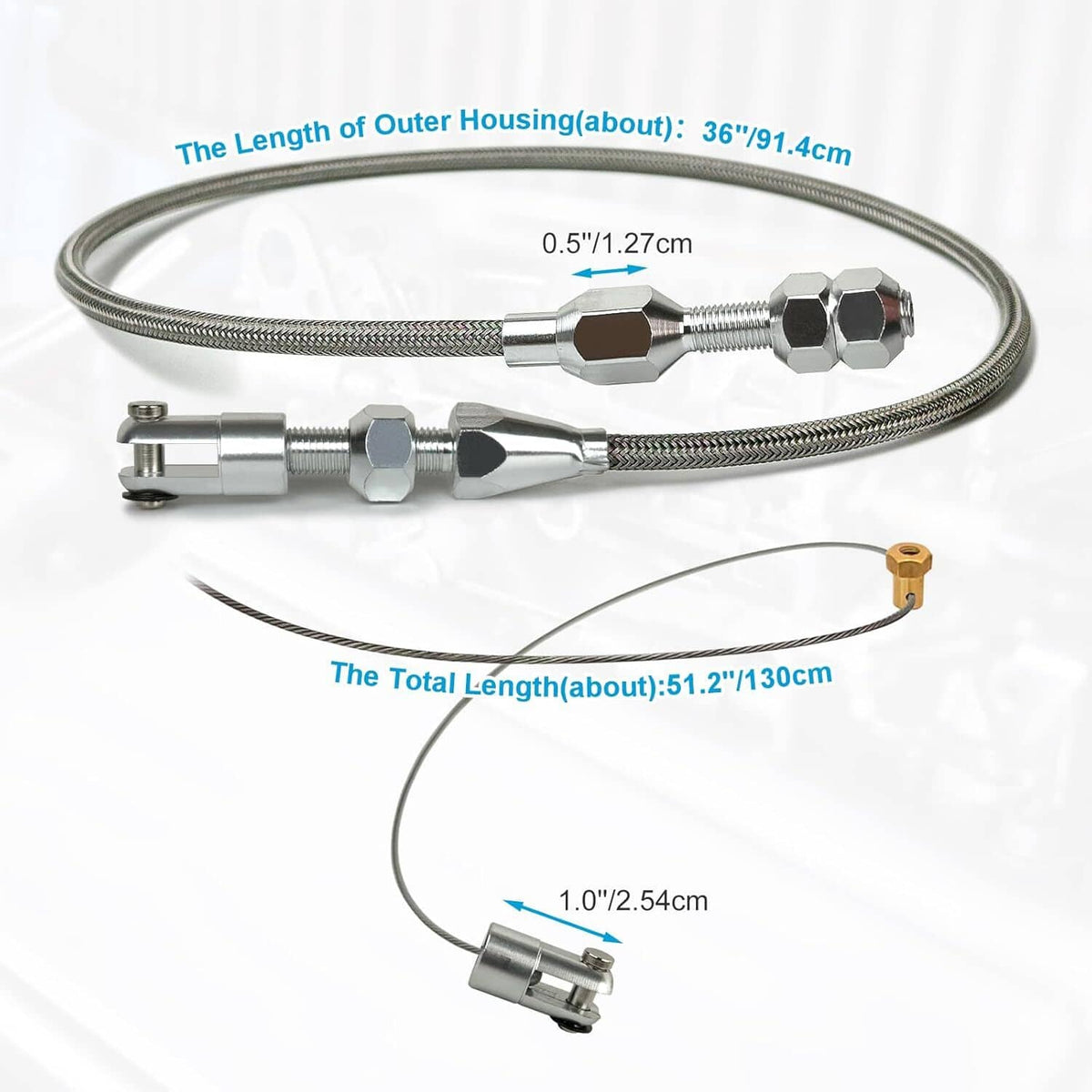 Bethesda Industrial Throttle Cable 36" For Chevrolet Chevy 4.8L 5.3L 6.0L 5.7L LS Swap Conversion