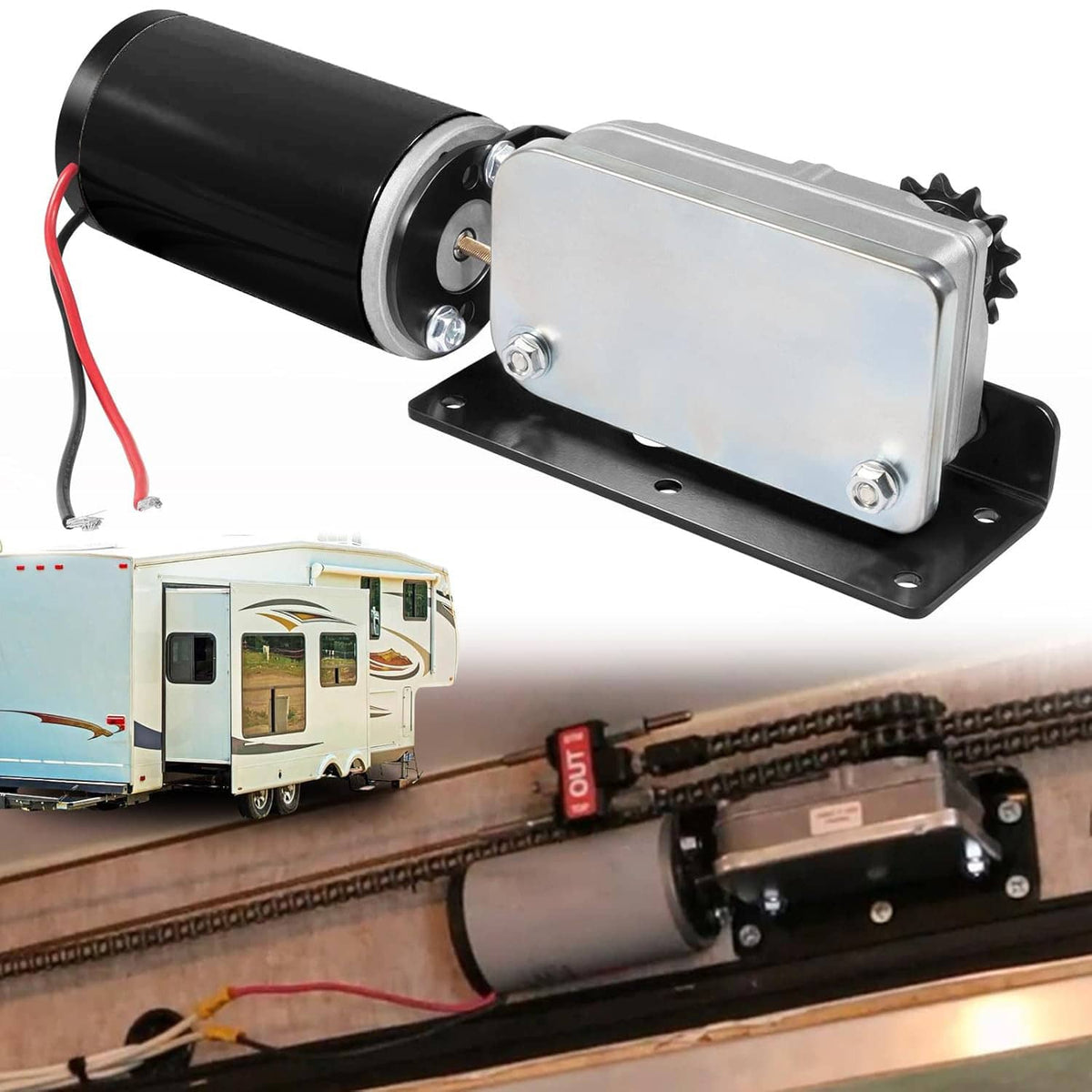 Bethesda Industrial RV Slide Out Gear Box and High Output Motor,Replace FOR ‎R25076-1, R25075