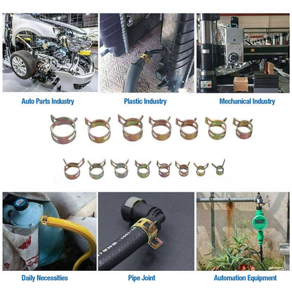 Bethesda Industrial 115PC 6-22mm Spring Hose Clamps Fastener Fuel Water Line Pipe Air Tube Clips Kit