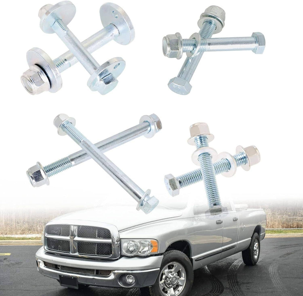 Bethesda Industrial Front Control Arms Cam Bolts & Hardware Kit For 2002-09 Dodge Ram 1500 2500 3500