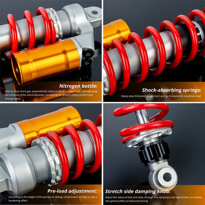 Bethesda Industrial 2x 410mm Adjustable Front Air Shock Absorber For Honda TRX400EX TRX450R TRX450ER