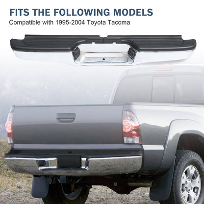 Bethesda Industrial Complete Steel Rear Step Bumper Assembly For Toyota Tacoma 1995-2004 Chrome
