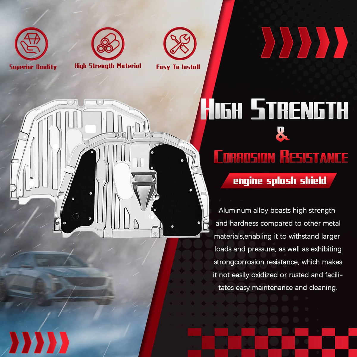 Bethesda Industrial Engine Splash Guard Under Car Shield Cover Board Fit For Honda Civic 2016-2021