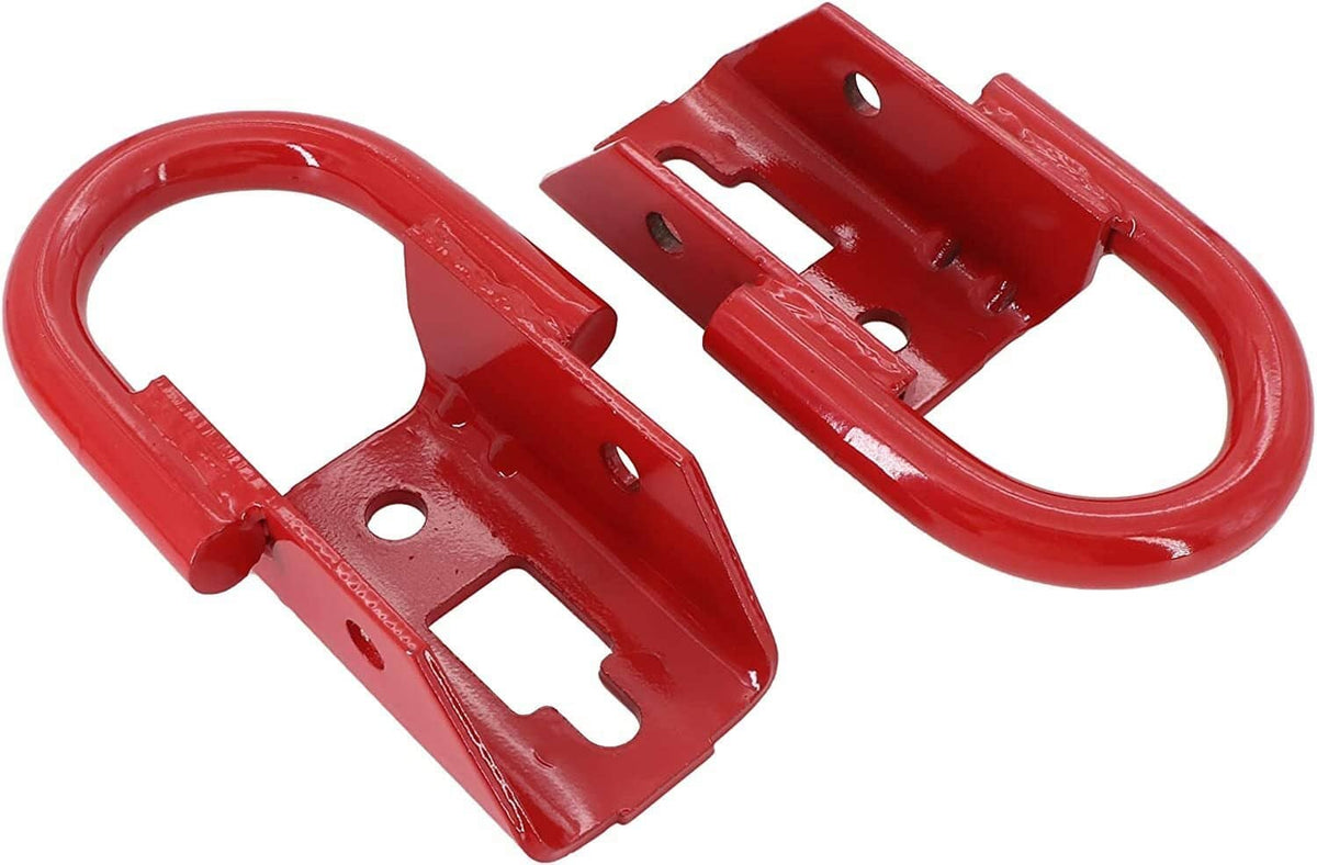 Bethesda Industrial Red 2 Pcs Towing Hooks FL3Z17N808A w/ Hardware Front For 2009-2019 Ford F150