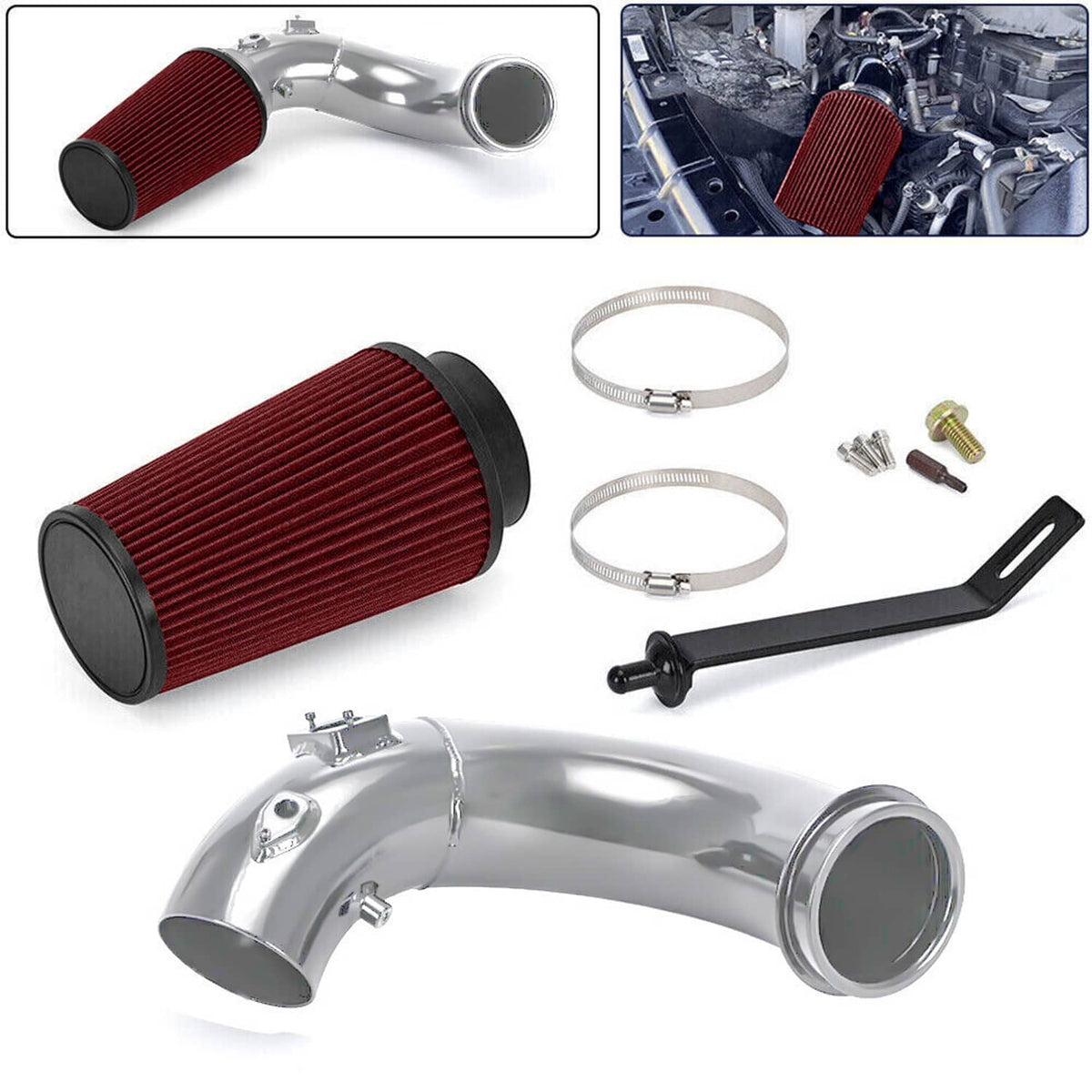 Bethesda Industrial 4" Cold Air Intake & Filter For 2007.5-2012 Dodge Ram 2500 6.7L Cummins Diesel
