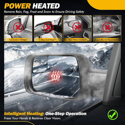 Bethesda Industrial Left Driver Side Mirror Heated Power Folding For 2019-2024 Ram 1500 68462769AB