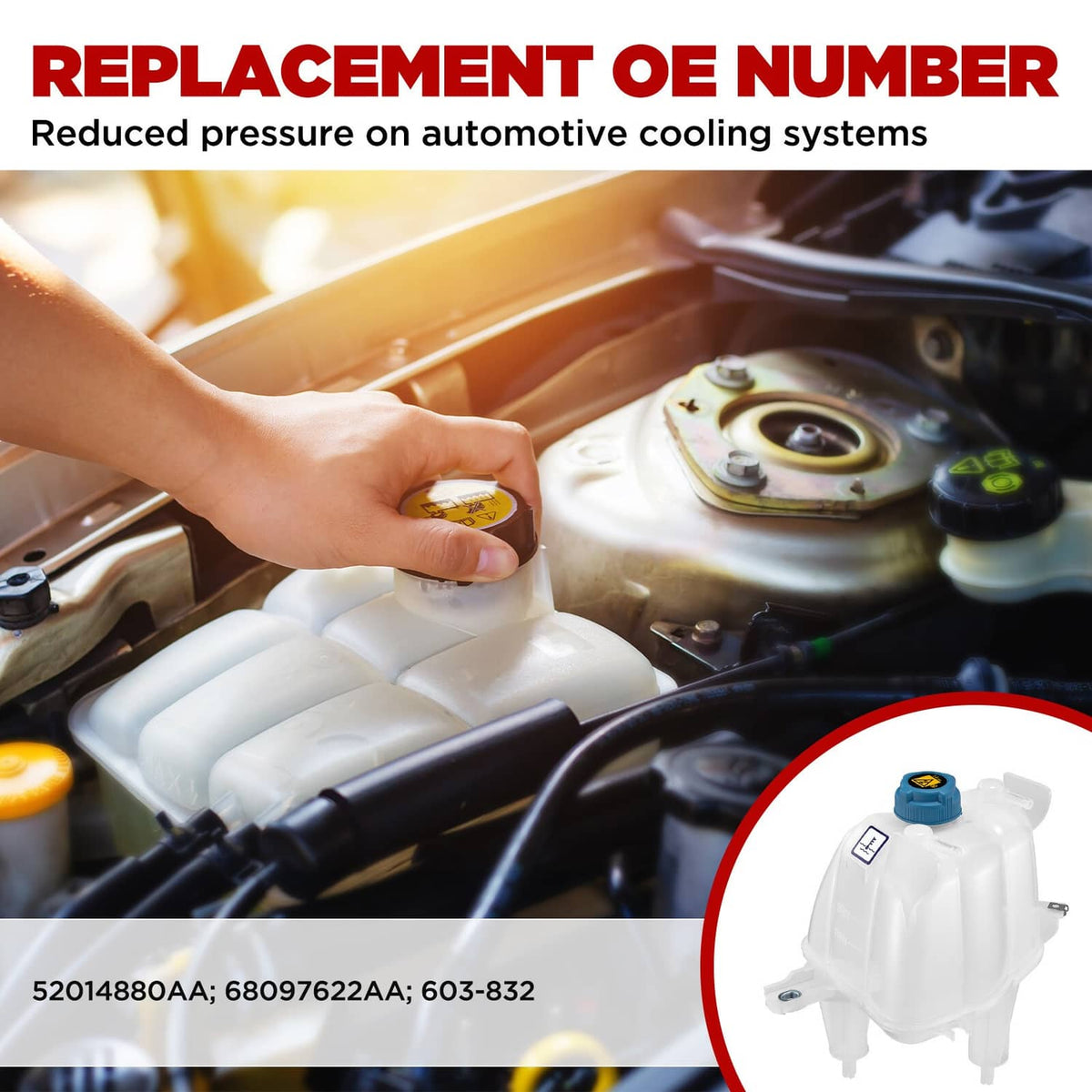 Bethesda Industrial New Coolant Reservoir For 2014-2021 Dodg Ram ProMaster 1500 2500 3500 52014880AA