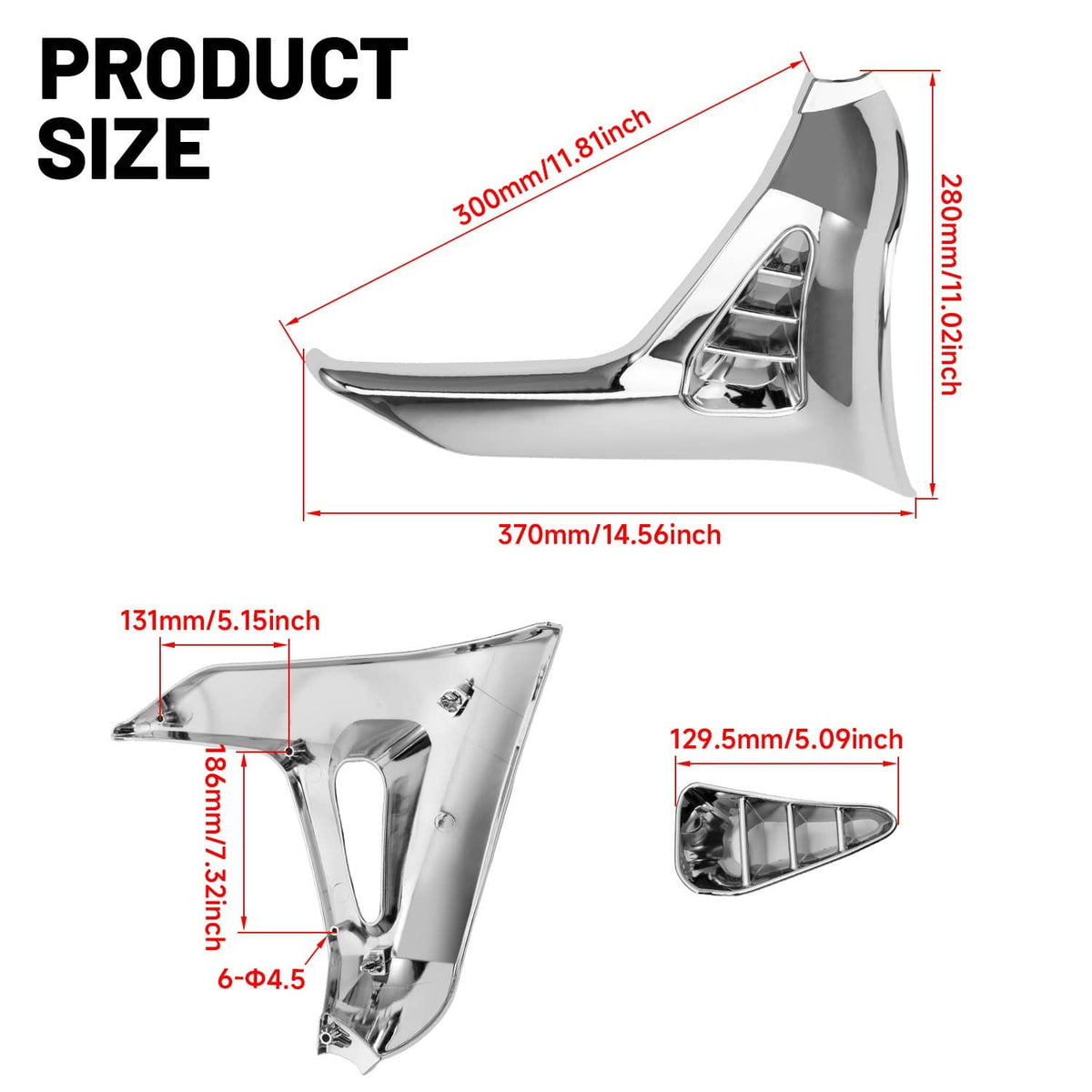 Bethesda Industrial For Honda GoldWing GL1800 01 2002-2011 Chrome Left + Right Parts Triangle Cover