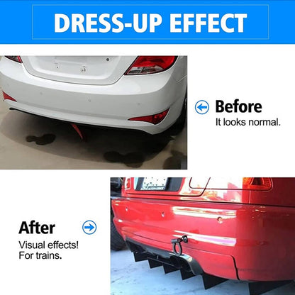 Bethesda Industrial Rear Bumper Diffuser Shark ABS 4-Fin Spoiler Lip Splitter For Mazda Miata Black