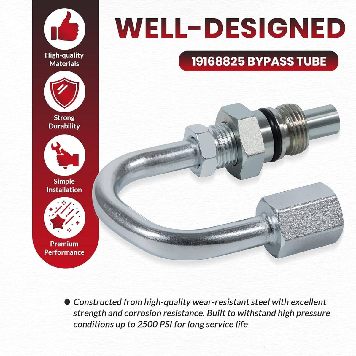 Bethesda Industrial 926-049 Power Steering Control Valve Bypass Tube for Chevy & GMC 19168825