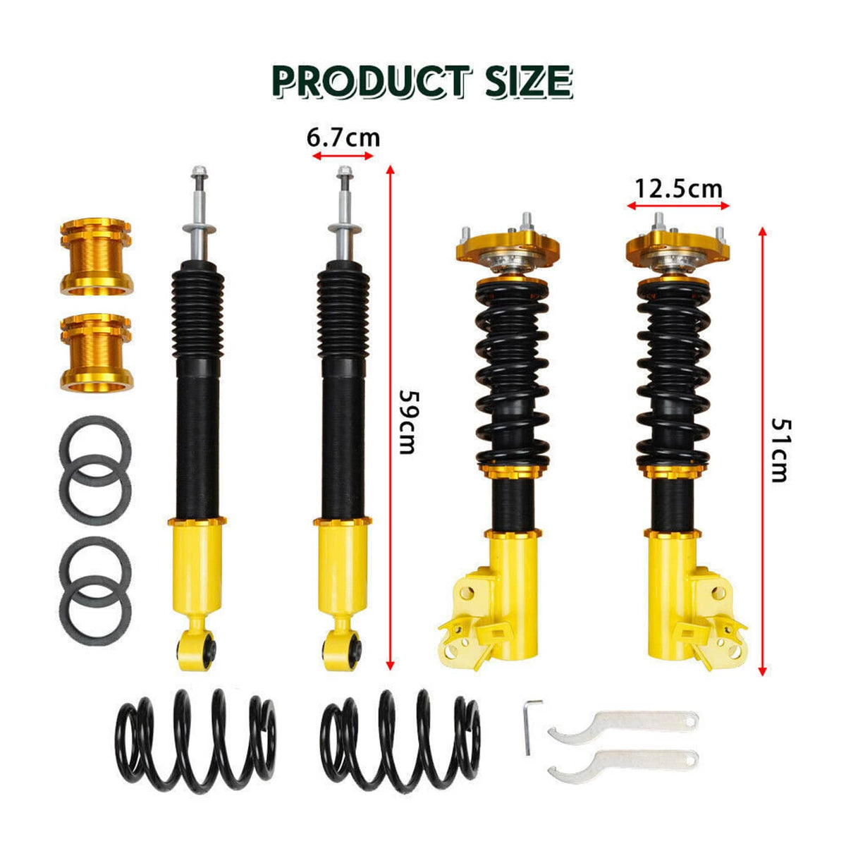 Bethesda Industrial Coilovers Suspension Kit For 06-11 Honda CIVIC Adjustable Height Shocks Struts